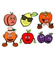Cartoon fruit icons vector image
