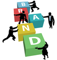 Business people build company brand plan vector image