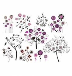 Floral design elements vector image
