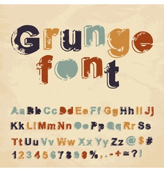 Retro grunge font vector image