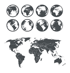 Globe and Earth map scheme vector image