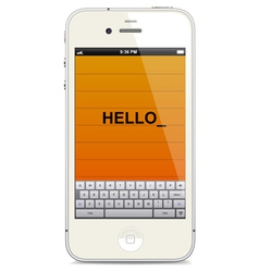 Smartphone with touch keyboard vector image