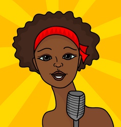 The singing woman vector image