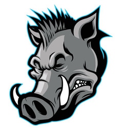 Wild boar head mascot vector image