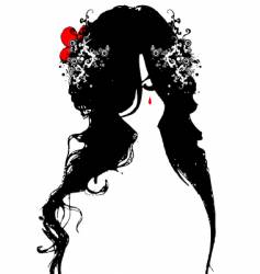 Hair silhouette vector image