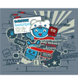 Graffiti character japanese style vector image