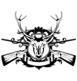 Rossed guns and head of deer vector image