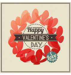 Retro Valentines Day greeting with butterflies vector image