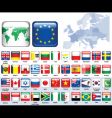 Set of flags glossy buttons vector image
