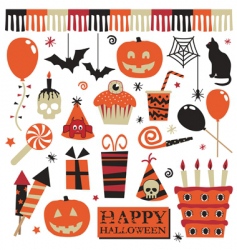 Halloween party elements vector image