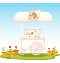 Ice cream cart vector image