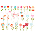 Floral hearts vector image