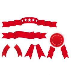 Set of red ribbons Set of red ribbons vector image