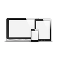 Realistic Notebook Smart Phone And Tablet PC With vector image