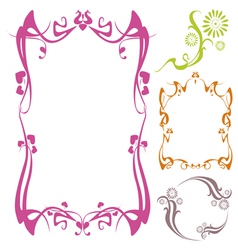 Neo art nouveau caligrafic frames vector image