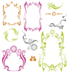 Neo art nouveau collection vector image