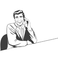 Businessman speaking by phone Businessman speaking by phone vector image