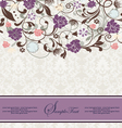 Bridal shower invitation with purple flowers vector image