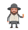 Male rabbi payot beard traditional jewish costume vector image