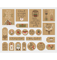 Christmas kraft paper cards and gift tags set hand vector image