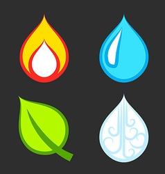 Download Symbols of four elements Royalty Free Vector Image