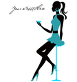 Girl sits in bar vector image