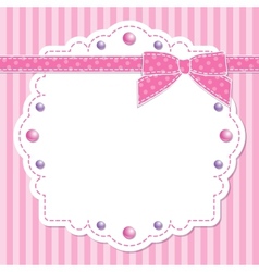 Pink frame with bow Pink frame with bow vector image