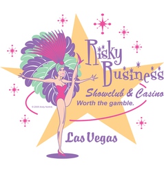 Las Vegas Showgirl signs vector image