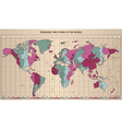 World map time zones vector image