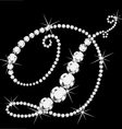 D italic letter with diamonds vector image