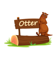 Cartoon zoo Otter Sign vector image