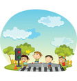 Children crossing street vector image