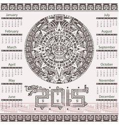 Calendar in aztec style vector image