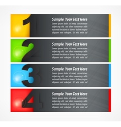 Set of colored number banners vector image