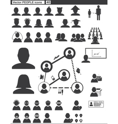 Set web icons people vector image