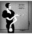 Retro party background with beautiful girl of vector image