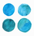 Set of blue watercolor round stains vector image