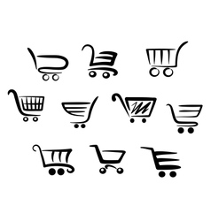 Shopping cart icons vector image