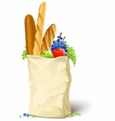 Bread and fruit vector image
