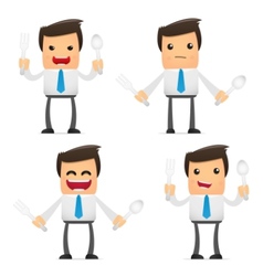 Set of funny cartoon manager vector image
