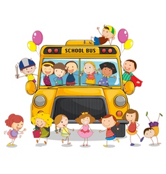 School bus kids vector image