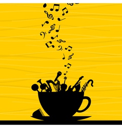 Musical instrument in a cup vector image