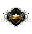 Sheriff star with guns ornate frame vector image