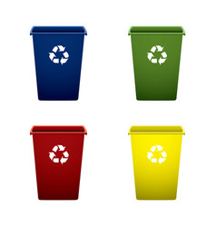 Collection of colourful recycle trash or rubbish b vector image
