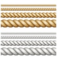 Set of ropes on white vector image