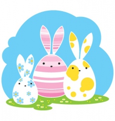 Easter rabbits vector image