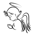 Angel praying logo vector image