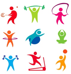Fitness icons set vector image