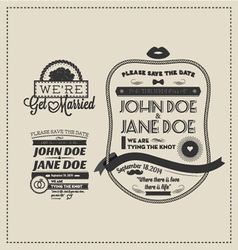 Set designer wedding stamps vector image