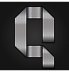 Letter metal chrome ribbon - Q vector image